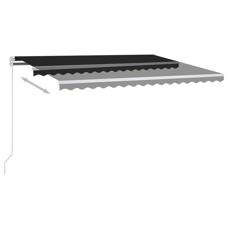 Vidaxl luifel automatique avec led et capteur de vent de 4,5x3 m couleur anthracite