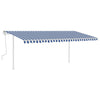 Vidaxl Luifel extensible manuellement avec des poteaux 5x3 m bleu et blanc