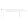 Vidaxl luifel extensible manuellement avec des poteaux 5x3 m crème -colored