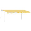 Vidaxl luifel extensible manuellement avec des poteaux 5x3 m jaune et blanc