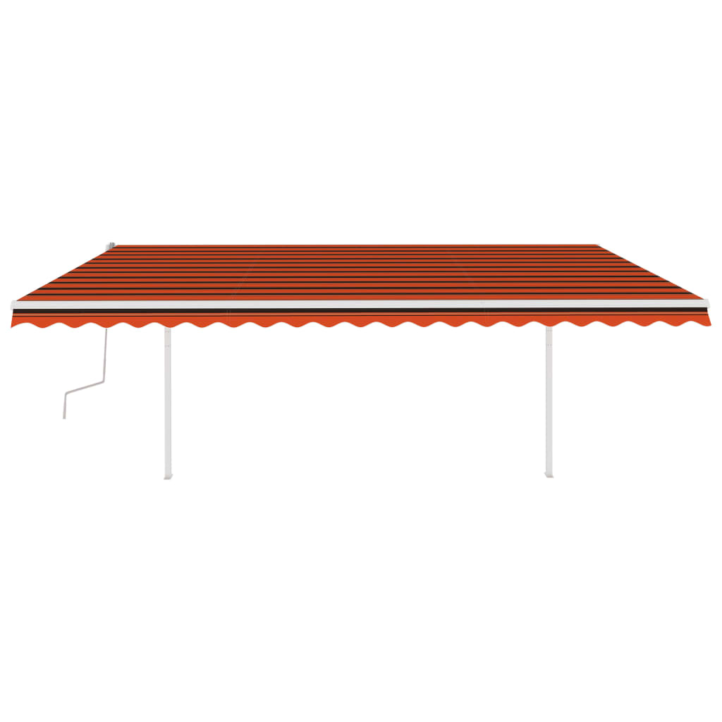 Vidaxl Luifel extensible manuellement avec des poteaux 5x3 m orange et brun