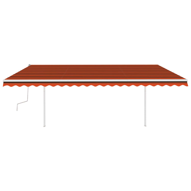 Vidaxl Luifel extensible manuellement avec des poteaux 5x3 m orange et brun