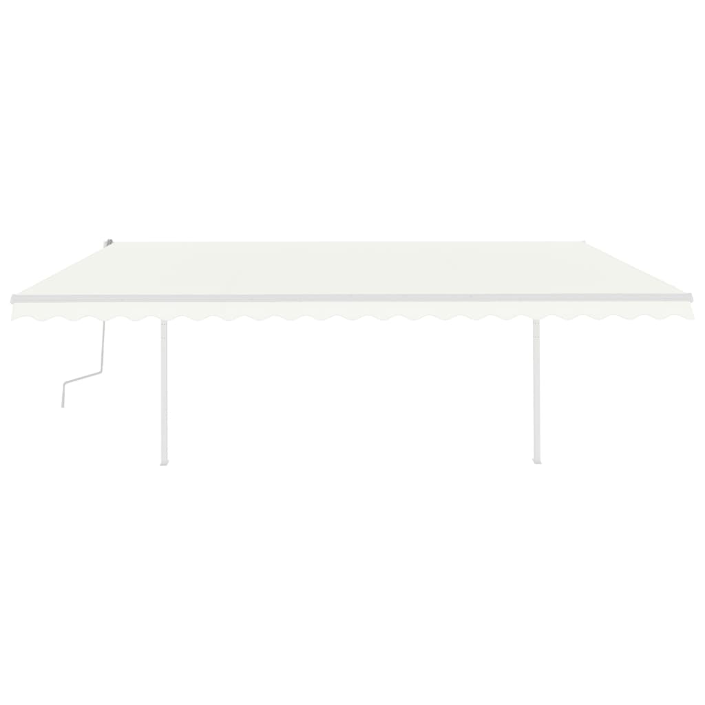 Vidaxl Luifel extensible manuellement avec LED 5x3 M Cream -Colored