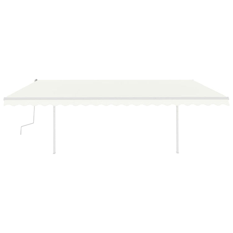Vidaxl Luifel extensible manuellement avec LED 5x3 M Cream -Colored