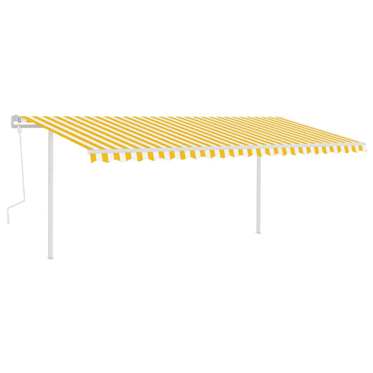 Vidaxl luifel extensible manuellement avec LED 5x3 m jaune et blanc