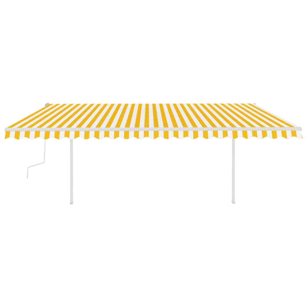 Vidaxl luifel extensible manuellement avec LED 5x3 m jaune et blanc