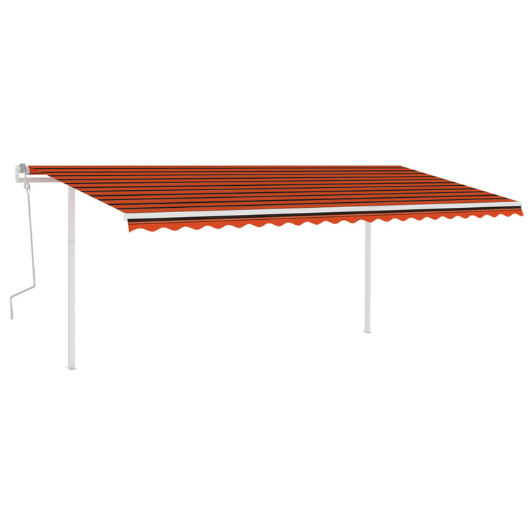 Vidaxl luifel extensible manuellement avec LED 5x3 m orange et marron