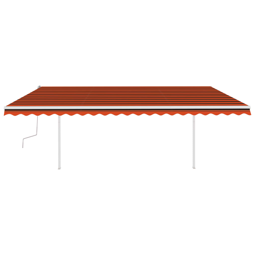 Vidaxl luifel extensible manuellement avec LED 5x3 m orange et marron