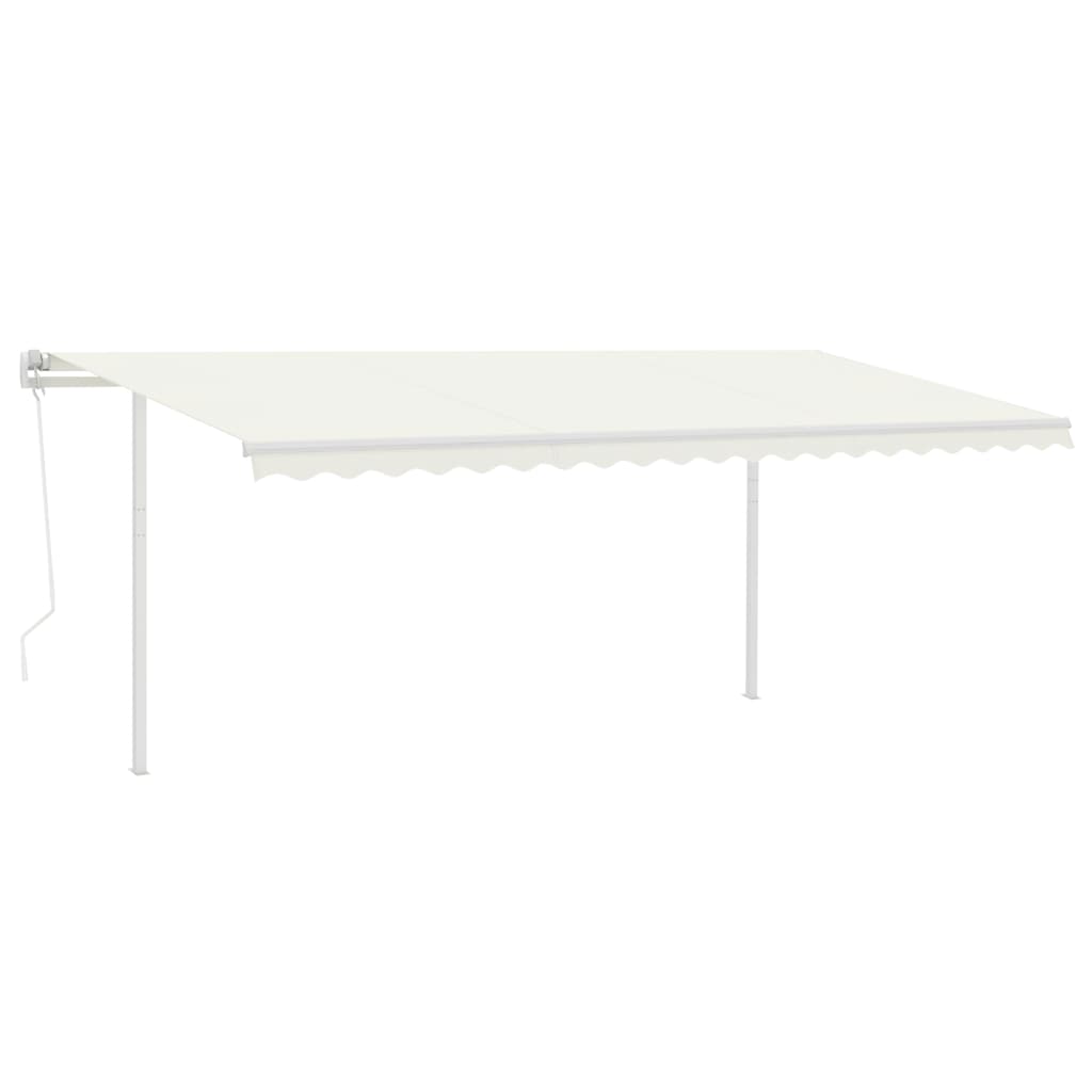 Vidaxl luifel automatique avec led et capteur de vent 5x3 m crème -colored