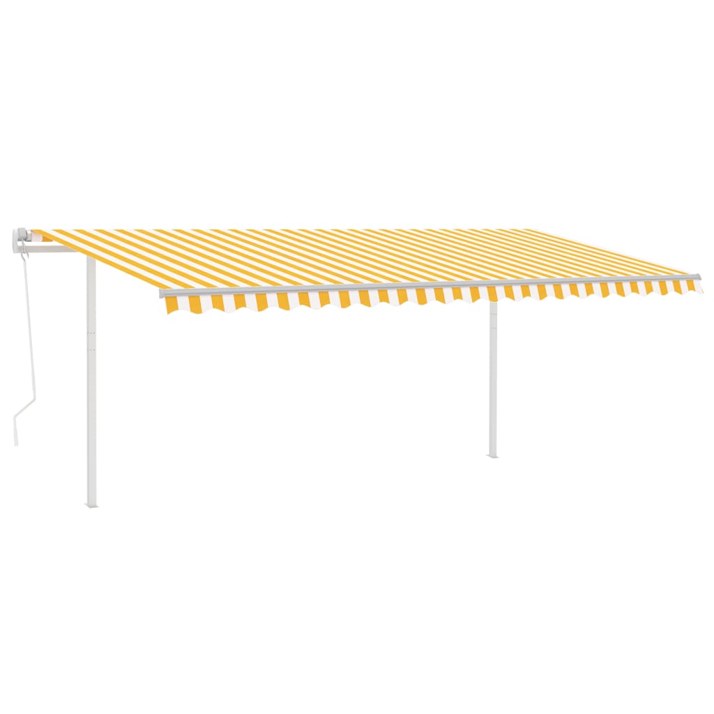 Vidaxl luifel automatique avec led et capteur de vent 5x3 m jaune et blanc