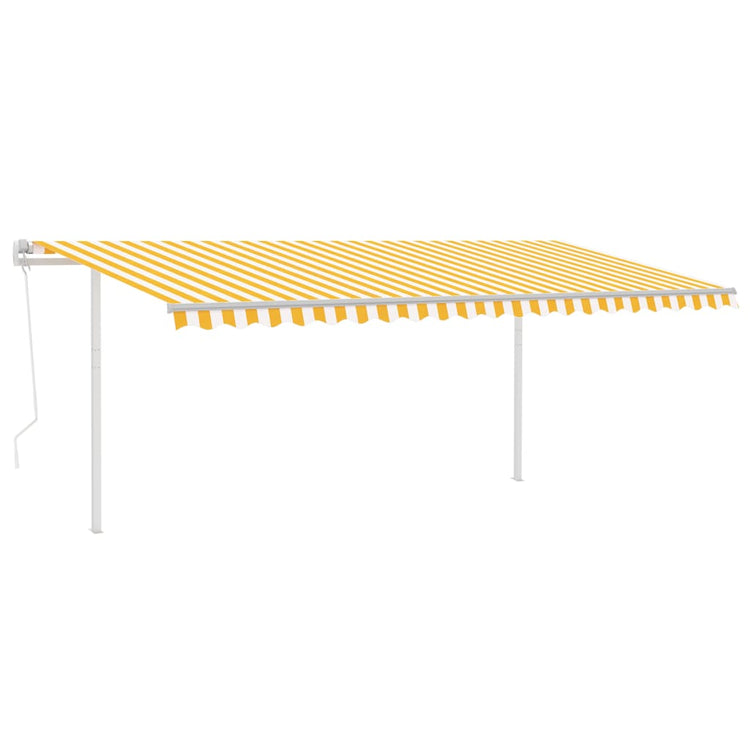 Vidaxl luifel automatique avec led et capteur de vent 5x3 m jaune et blanc