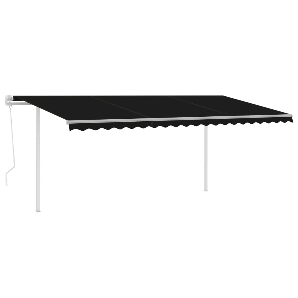 Vidaxl luifel automatique avec led et capteur de vent 5x3 m anthracite -colored