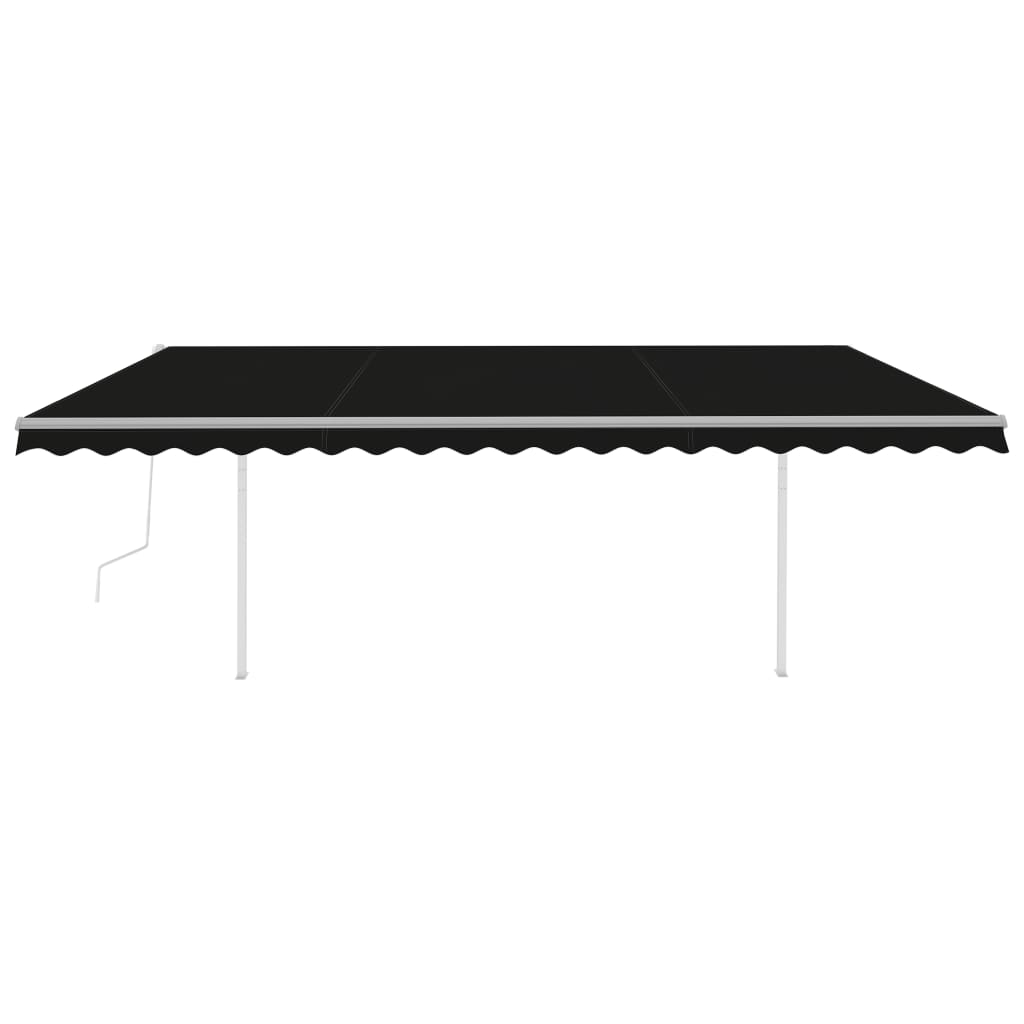 Vidaxl luifel automatique avec led et capteur de vent 5x3 m anthracite -colored