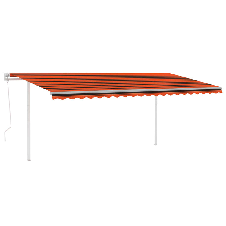Vidaxl luifel automatique avec led et capteur de vent 5x3 m orange et brun