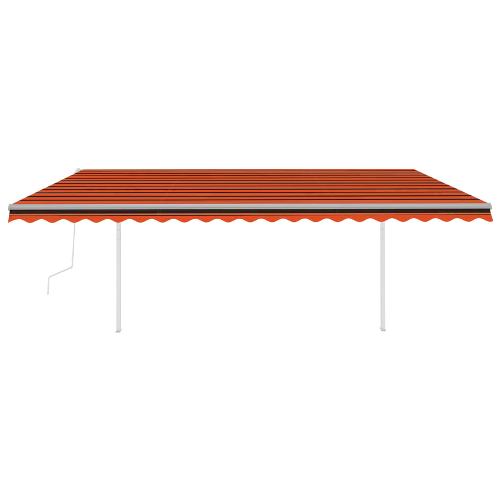 Vidaxl luifel automatique avec led et capteur de vent 5x3 m orange et brun