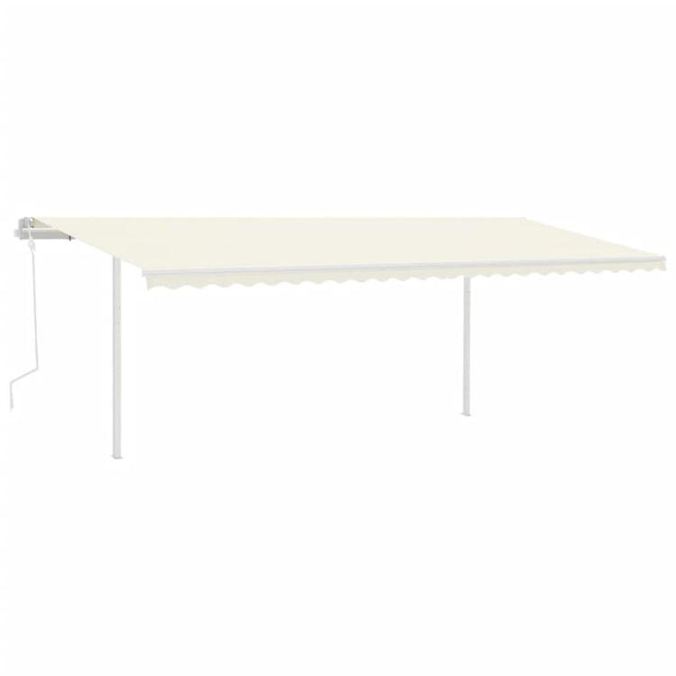 Vidaxl luifel extensible manuellement avec des poteaux 6x3 m crème -colored