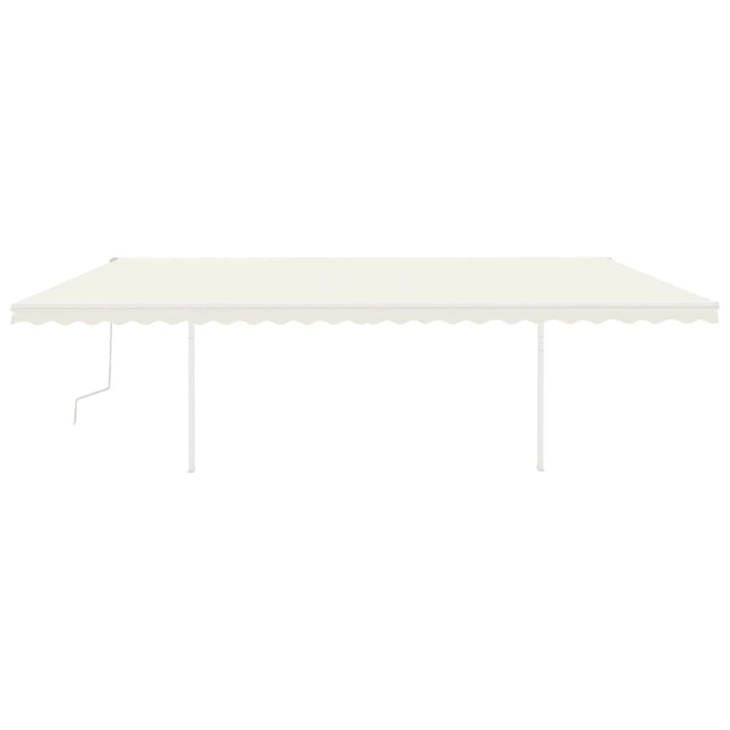 Vidaxl luifel extensible manuellement avec des poteaux 6x3 m crème -colored