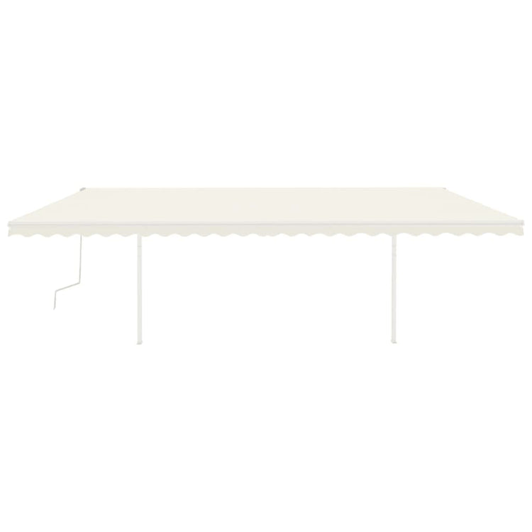 Vidaxl luifel extensible manuellement avec des poteaux 6x3 m crème -colored