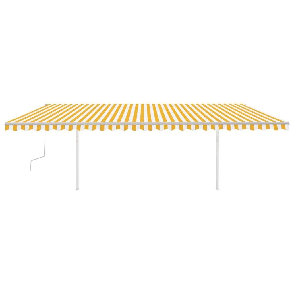 Vidaxl luifel extensible manuellement avec des poteaux 6x3 m jaune et blanc