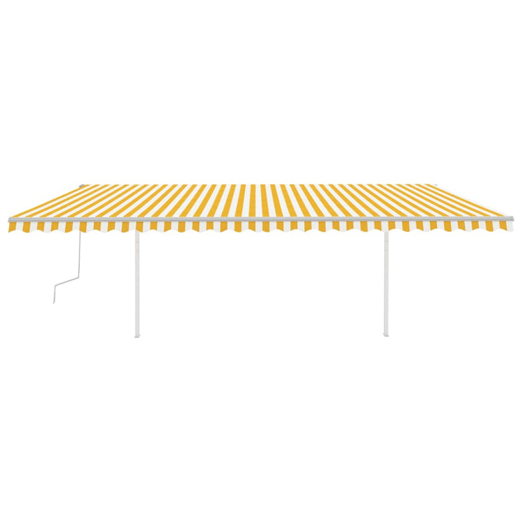 Vidaxl luifel extensible manuellement avec des poteaux 6x3 m jaune et blanc