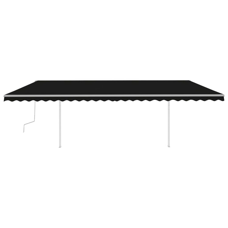 Vidaxl luifel extensible manuellement avec des poteaux 6x3 m anthracite -colored