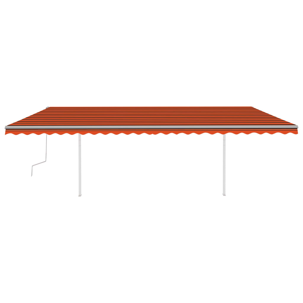 Vidaxl luifel extensible manuellement avec des poteaux 6x3 m orange et brun
