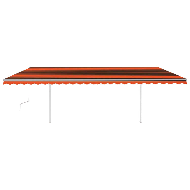 Vidaxl luifel extensible manuellement avec des poteaux 6x3 m orange et brun