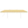 Vidaxl luifel extensible manuellement avec LED 6x3 m jaune et blanc