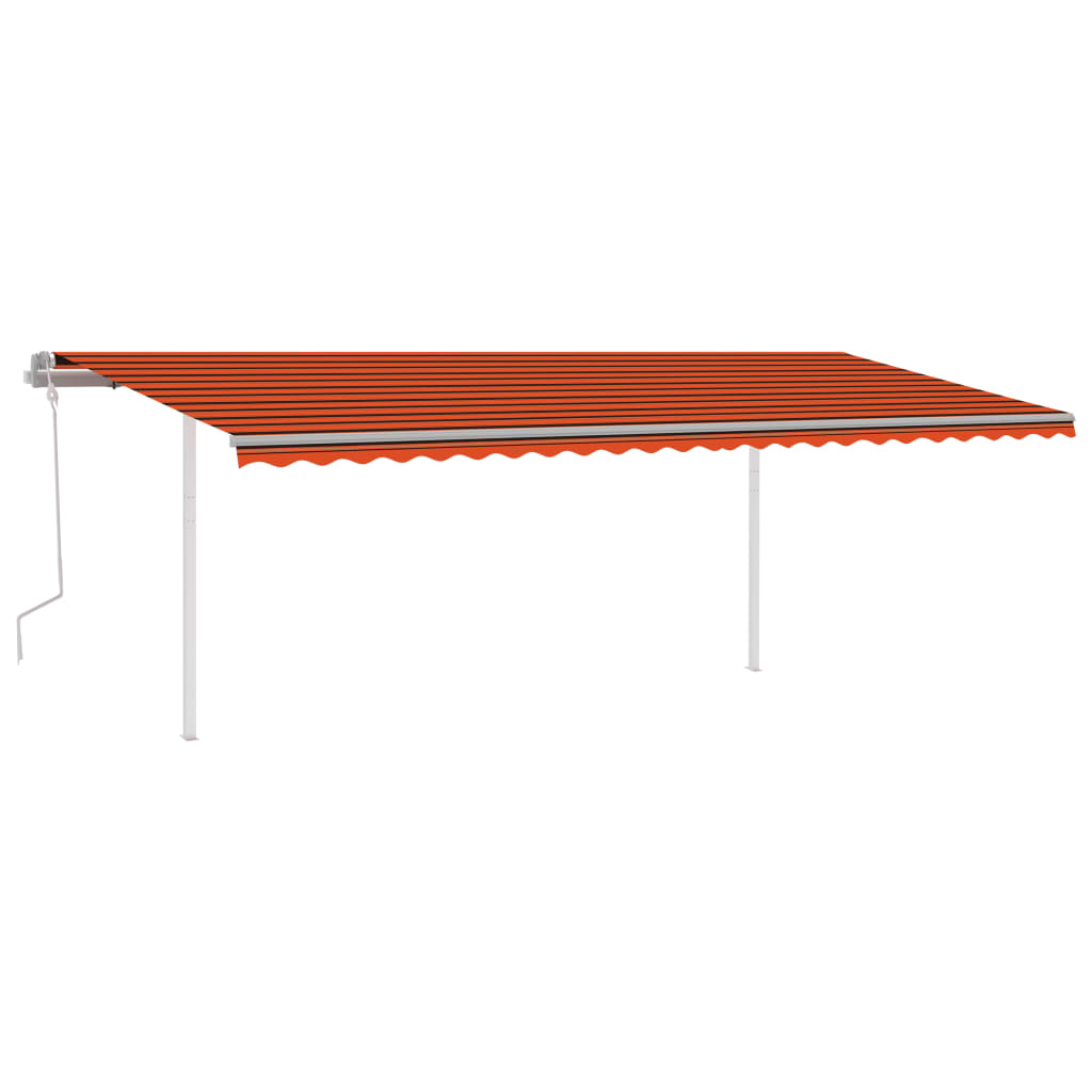 Vidaxl luifel extensible manuellement avec LED 6x3 m orange et marron