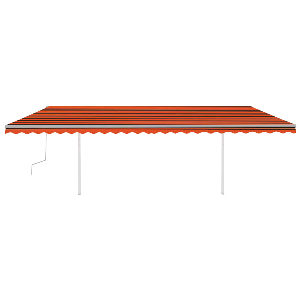 Vidaxl luifel extensible manuellement avec LED 6x3 m orange et marron