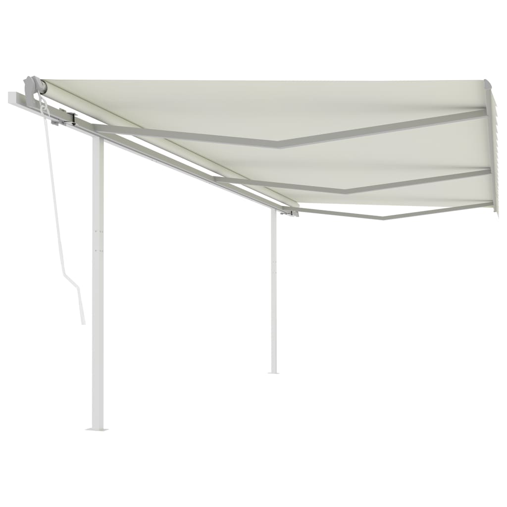 Vidaxl Luifel extensible automatiquement avec des poteaux 6x3 M CRAME -COLORES