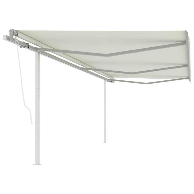 Vidaxl Luifel extensible automatiquement avec des poteaux 6x3 M CRAME -COLORES