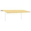 Vidaxl Luifel extensible automatiquement avec des poteaux 6x3 m jaune et blanc