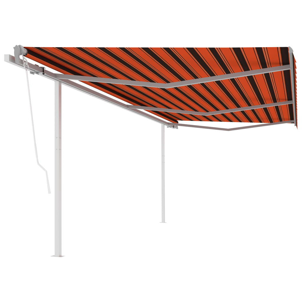 Vidaxl Luifel extensible automatiquement avec des poteaux 6x3 m orange et brun