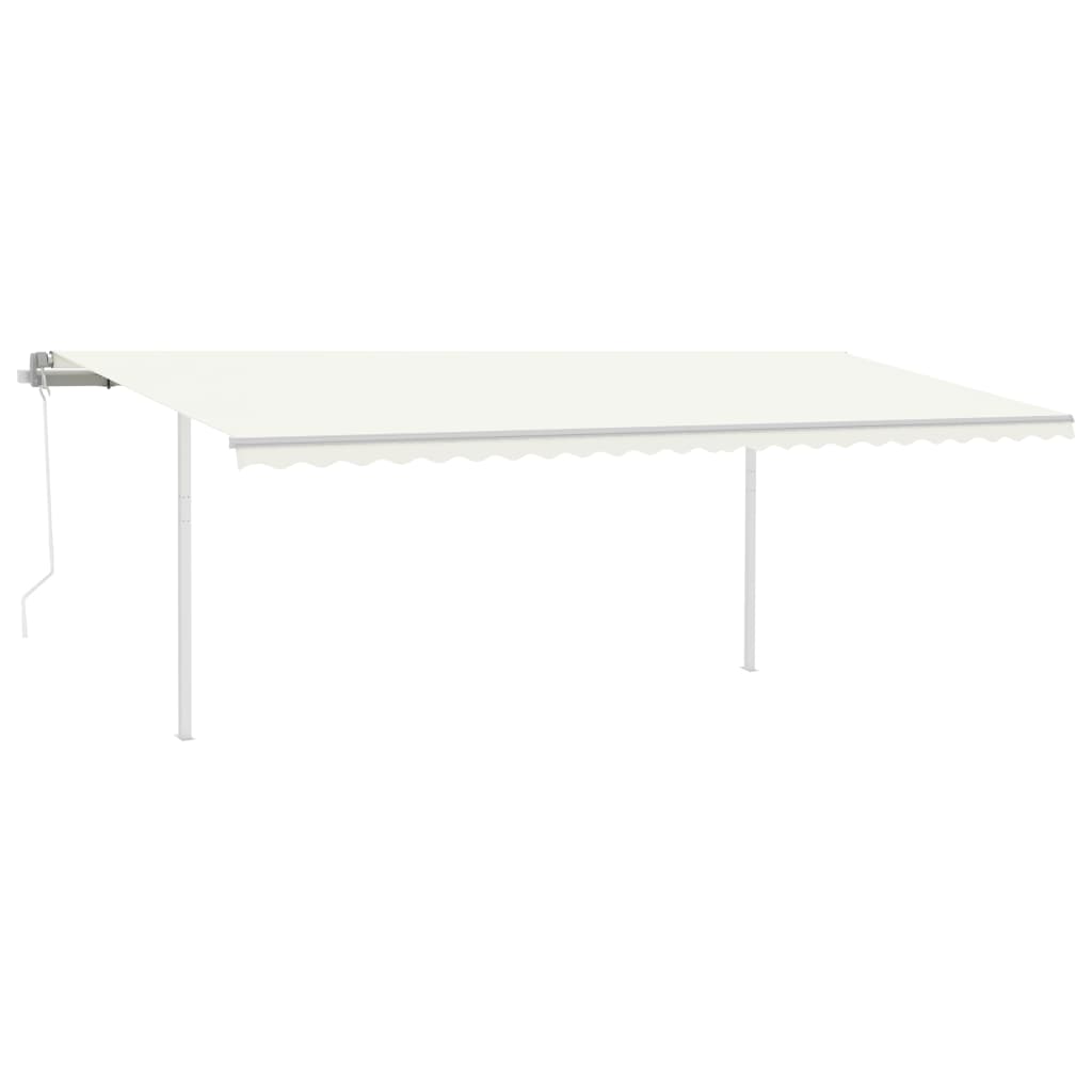 Vidaxl luifel automatique avec led et capteur de vent 6x3 m crème -colored