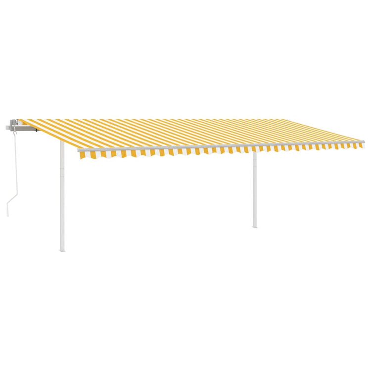Vidaxl luifel automatique avec led et capteur de vent 6x3 m jaune et blanc
