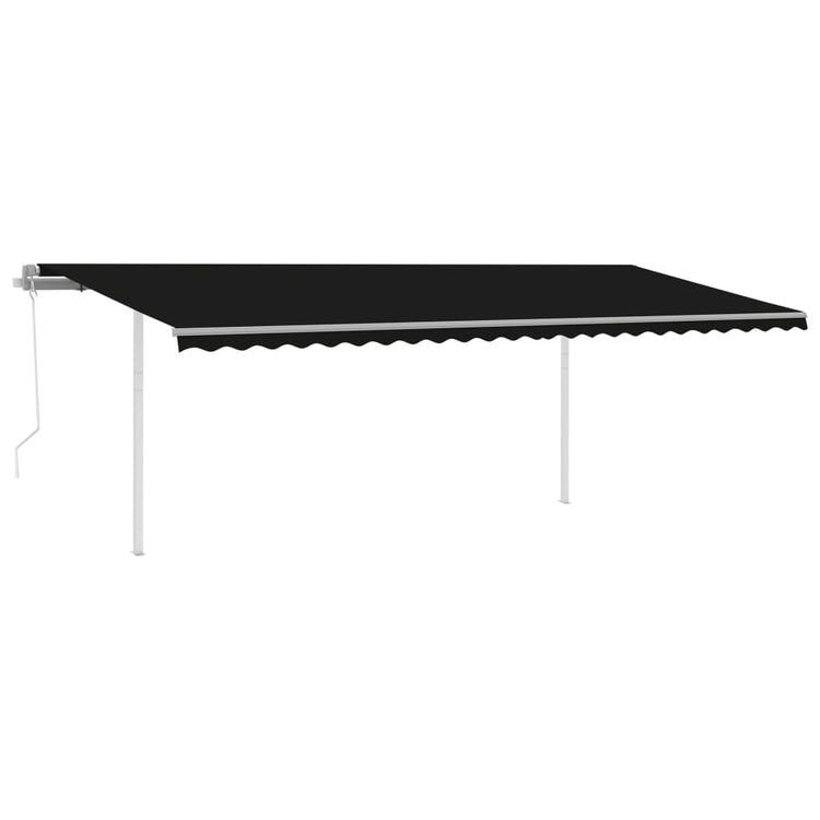 Vidaxl luifel automatique avec led et capteur de vent 6x3 m anthracite -colored