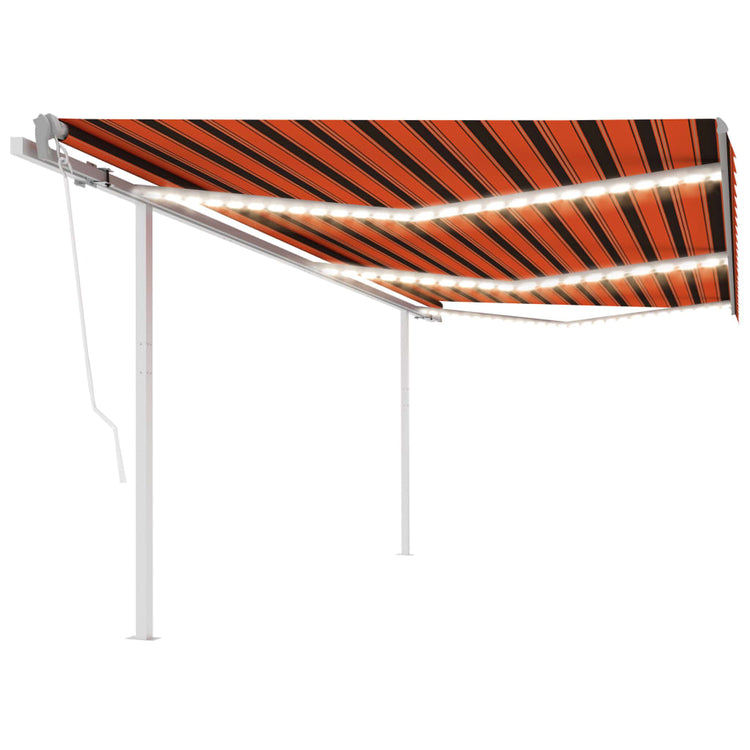 Vidaxl luifel automatique avec led et capteur de vent 6x3 m orange et marron