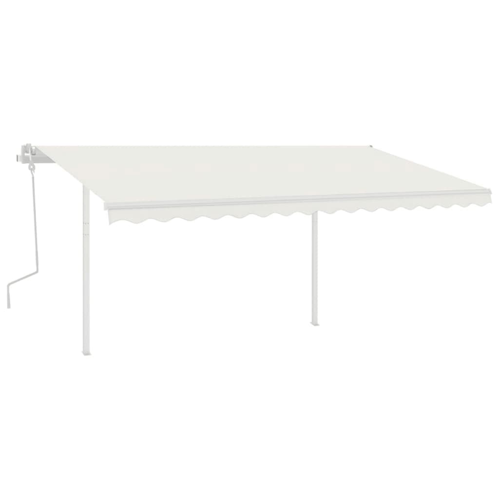 Vidaxl Luifel extensible manuellement avec des poteaux 4x3,5 m crème -colored