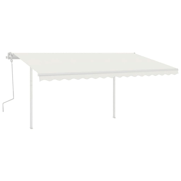 Vidaxl Luifel extensible manuellement avec des poteaux 4x3,5 m crème -colored