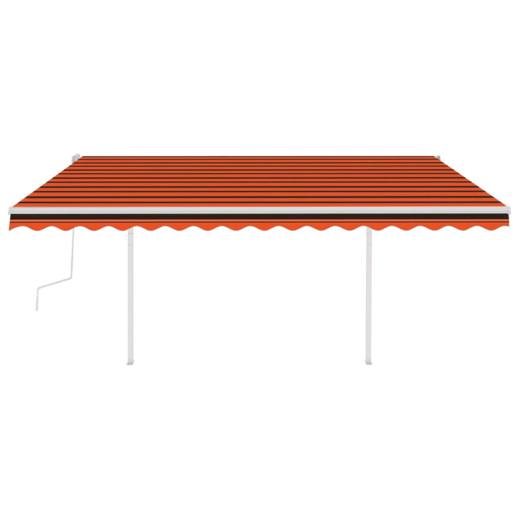 Vidaxl Luifel extensible manuellement avec des poteaux 4x3,5 m orange et brun