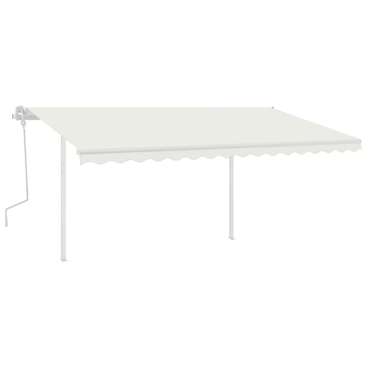 Vidaxl Luifel extensible manuellement avec LED 4x3,5 M crème -colored