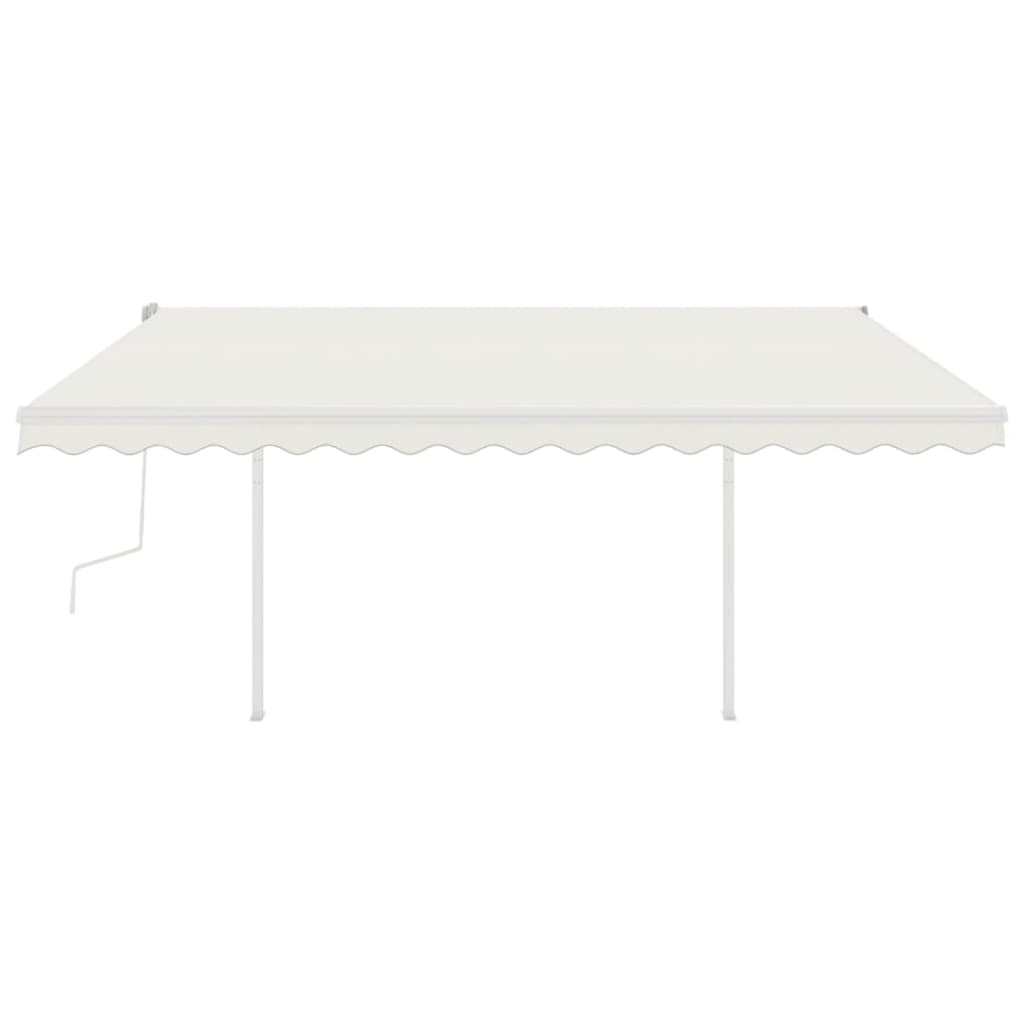Vidaxl Luifel extensible manuellement avec LED 4x3,5 M crème -colored
