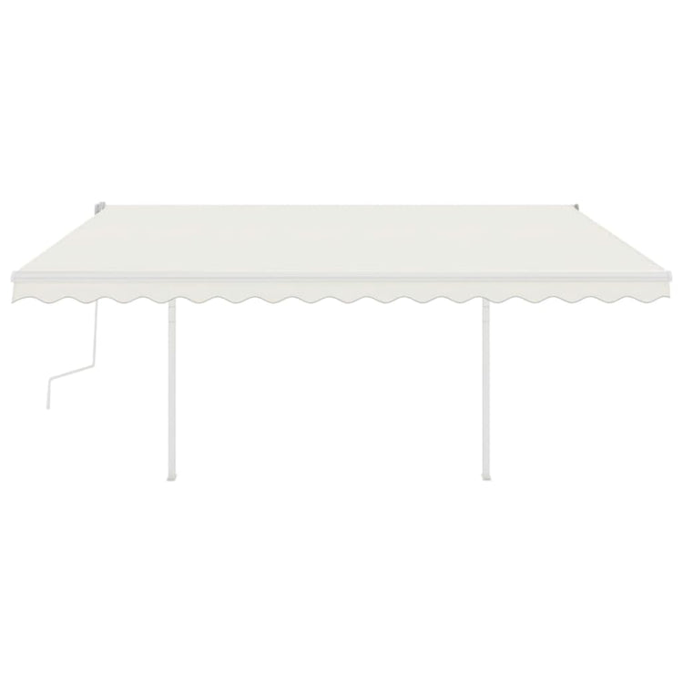 Vidaxl Luifel extensible manuellement avec LED 4x3,5 M crème -colored