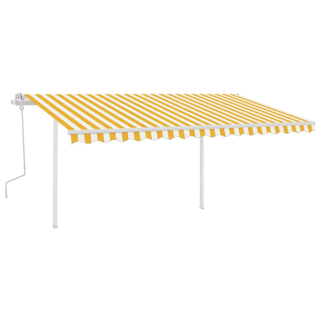 Vidaxl luifel extensible manuellement avec LED 4x3,5 m jaune et blanc