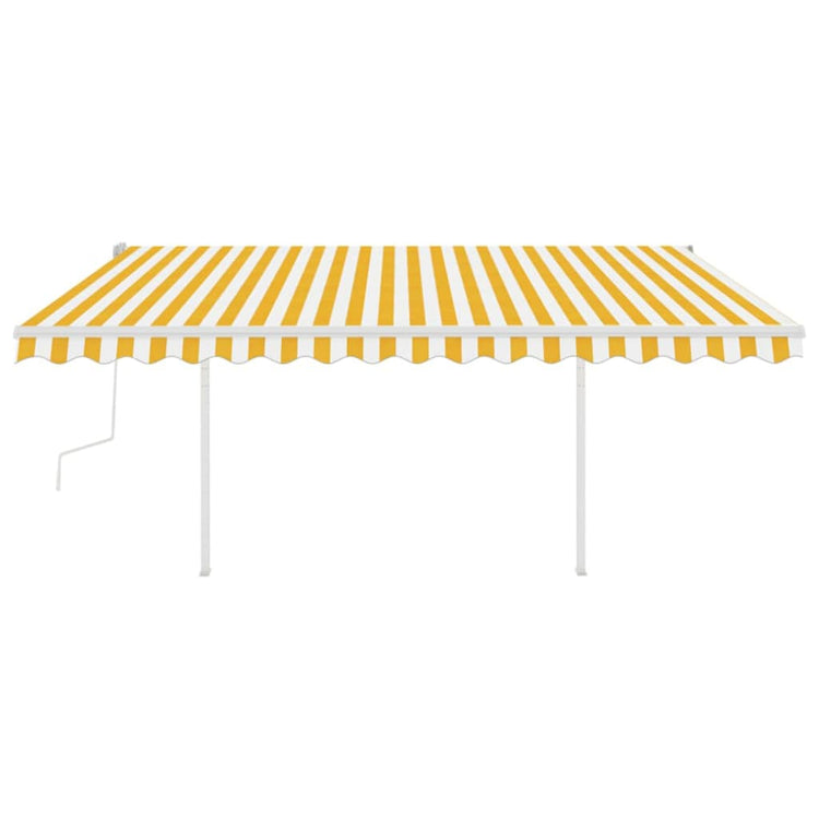 Vidaxl luifel extensible manuellement avec LED 4x3,5 m jaune et blanc