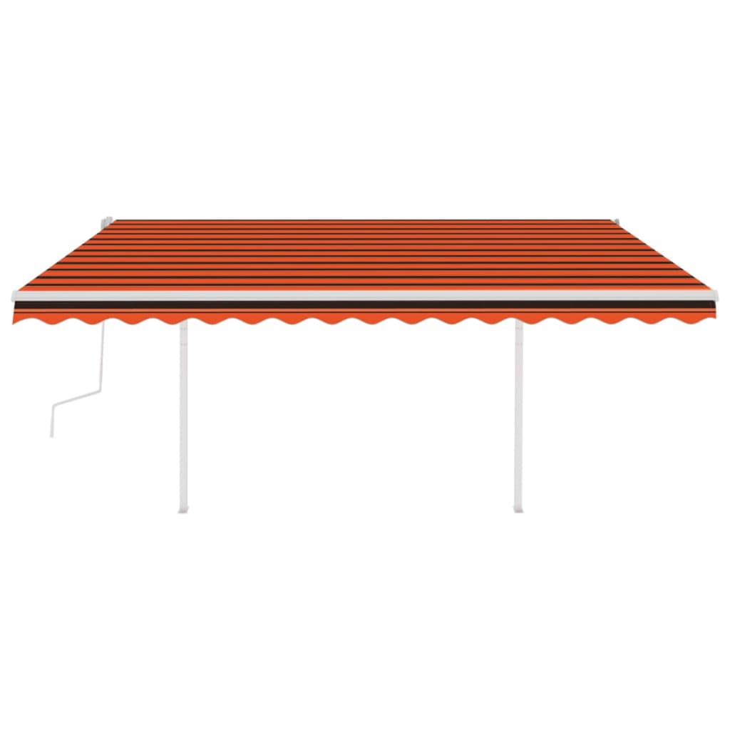 Vidaxl luifel extensible manuellement avec LED 4x3,5 m orange et marron