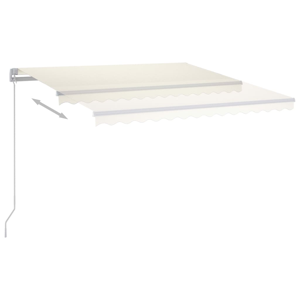 Vidaxl luifel automatique avec led et capteur de vent 4x3,5 m crème -colored