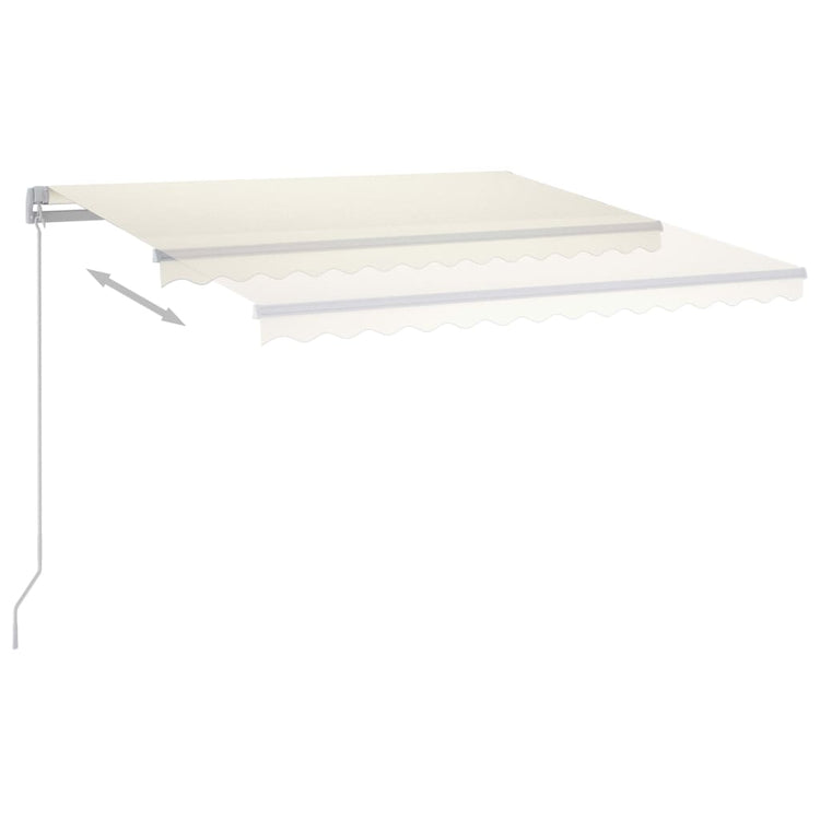 Vidaxl luifel automatique avec led et capteur de vent 4x3,5 m crème -colored