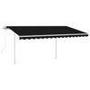 Vidaxl luifel automatique avec led et capteur de vent 4x3,5 m anthracite
